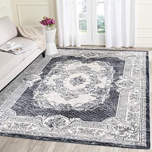 Image of Area Rugs Modern Style Rug Artistic Traditional Unique Carpet Soft Short Pile Living Room Carpets Anti Slip Floor Mat Large for Hallway Bedroom (Grey white, 200 x 200 cm)
