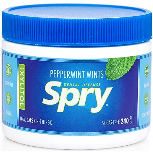 Image of Spry Xylitol Peppermint Sugar Free Candy - Promote Oral Health, Increase Saliva Production, Stop Bad Breath, Non-GMO, Gluten-Free, 240 Count (Pack of 1)