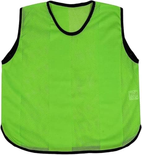 Image of Pack of 10 X Training Football Bibs for Practice Kids Junior Sizes - Training Bibs Mesh Football Bibs, Netball bibs, Soccer, Rugby, cricket, football Sports Bibs Function Party Outdoor Green (Junior)
