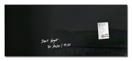 Image of SIGEL GL240 Premium Glass magnetic Board, glossy surface, 130 x 55 cm, easy mounting, Black - Artverum