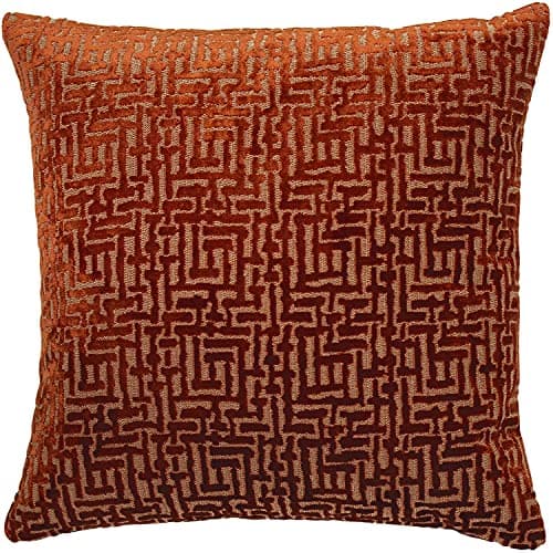 Image of Paoletti Delphi Cushion Cover, Rust, 45 x 45 cm