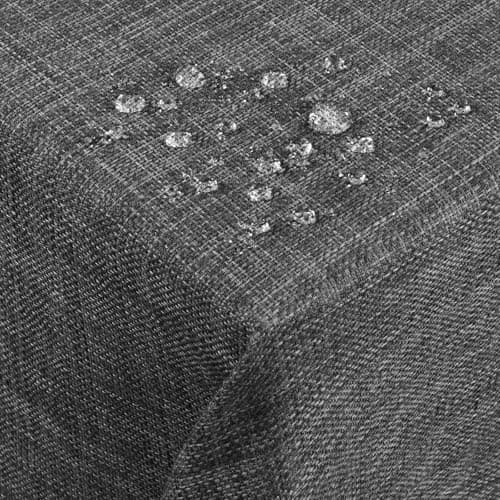 Image of AUAUY Wipe Clean Table Cloth, 140x100cm Rectangular Washable Faux Linen Tablecloth, Waterproof Oil-proof and Wrinkle Resistant Table Cover for Kitchen Dining Party, Holiday Celebrations, Dark Grey