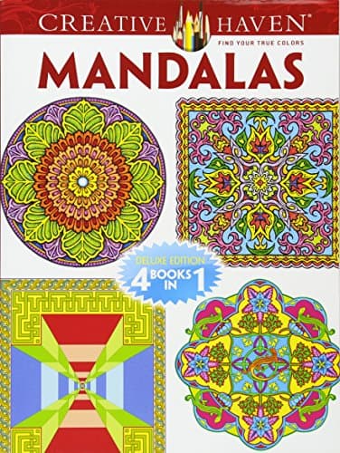 Image of Creative Haven MANDALAS Coloring Book: Deluxe Edition 4 books in 1 (Creative Haven Coloring Books)