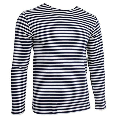 Image of Russian Navy T-Shirt - Navy Blue Stripes Long Sleeve (Large - 42 inch)