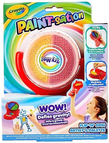 Image of CRAYOLA Paint-sation: Flip 'n' Spin Artist's Palette | No-Spill Painting Kit | Ideal for Kids Aged 3+
