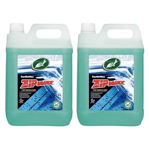 Image of Turtle Wax Zip Car Shampoo 5L x 2 - Dissolves Tough Stains & Soils with Streak Free Rinsing - Concentrated Wash & Carnauba Wax for a Showroom Shine