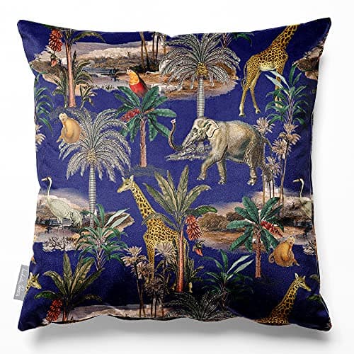 Image of Izabela Peters Eco-Friendly Velvet Cushions - Safari Voyage Midnight, 45 cm, Chair & Sofa Cushions