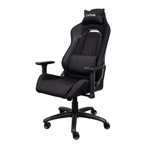 Image of Trust Gaming GXT 714 Ruya Gaming Chair, Adjustable Computer Chair with Neck and Lumbar Support, Rotatable Seating, Class 4 Gas Lift, PC Tiltable Seat for Gaming Setup, Streaming, Office – Black