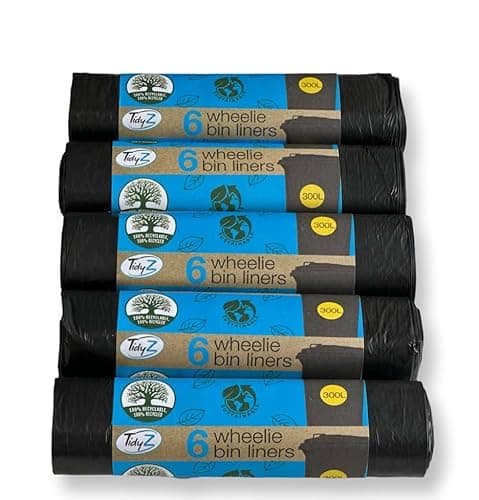Image of Tidyz 30 Extra Large Wheelie Bin Liners Waste Rubbish Bags 300L
