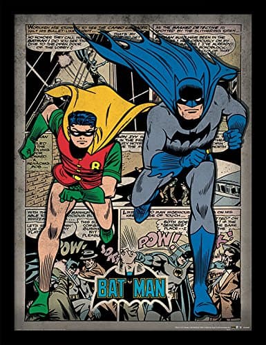 Image of Batman Pyramid International Comic Montage 30cm x 40cm Framed, Collectors Print - A Stunning Artwork to Enhance Your Collection or Living Space, One Size