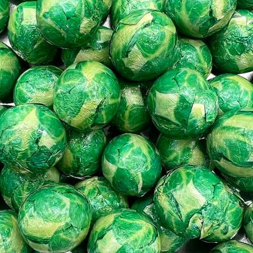Image of Solid Milk Chocolate Brussel Sprouts - 30 Novelty Christmas Chocolates - Great Secret Santa, Stocking Filler or Festive Decoration