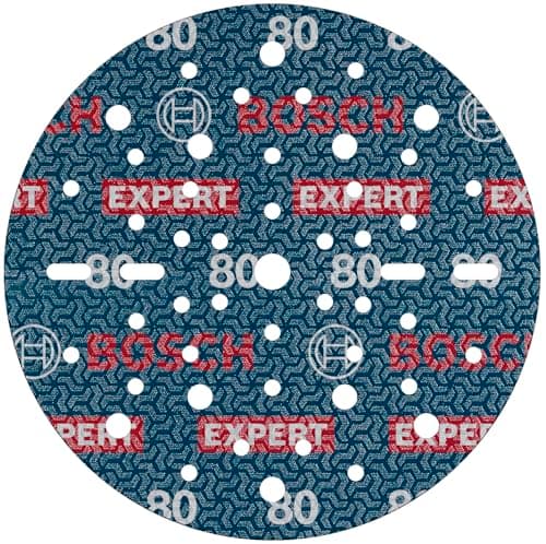 Image of Bosch 6x EXPERT O780 Foil Sanding Disc, 150 mm (for Hardwood, Paint on wood, Ø 150 mm, Grit 80, Professional Accessory Random Orbital Sander)