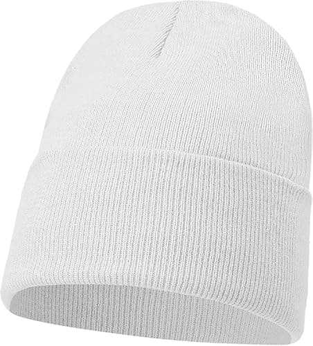 Image of COSHAL® Womens Knitted Beanie Hat Classic Cuffed Beanie - Soft Warm and Stylish Hat Thermal Wooly Skull Cap Winter Hat for Women Ladies Skull Cap (UK, Alpha, One Size, White)