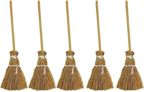 Image of 5Pcs Witch Broomstick Set, Miniature Broom Props, Fairy Decoration, Cinnamon Broom, Sweeping Tools, Angle Brooms