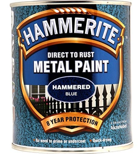 Image of Hammerite Metal Paint Hammered 750ml Blue by Hammerite