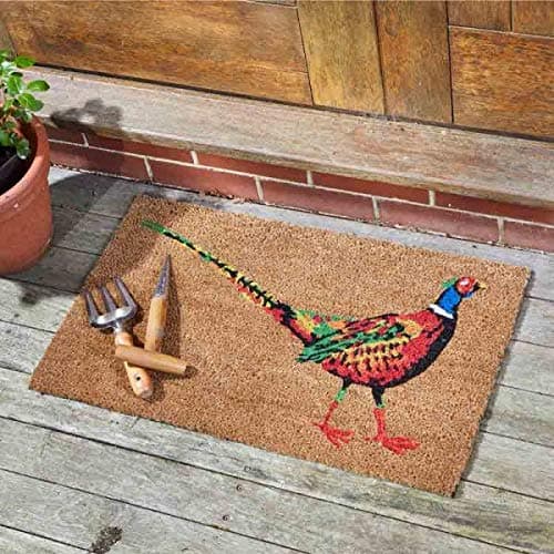 Image of Garden Mile Decoir Doormat Natural Coir Door Mat with Slip Resistant PVC Backing Anti-Slip Indoor Outdoor Use Animal Themed Le Faisan 75 x 45cm