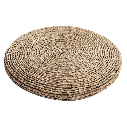 Image of CAXUSD Space Cotton Seat Cushion 40Cm Round Handmade Yoga Meditation Pillow Comfortable Straw Braid Cushion for Home Use