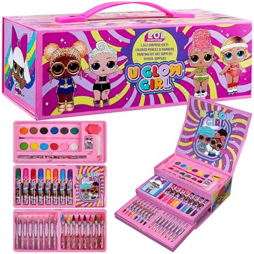 Image of L.O.L. Surprise! Crafts for Kids Art Set Lol Doll 40+ Pieces Set Colouring Pencils Felt Tip Pens for Children Art Supplies LOL Gifts for Girls (Multicolor)