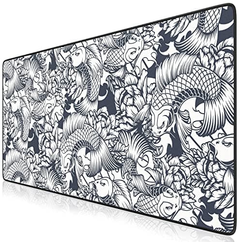 Image of TITANWOLF - XXL Mouse Mat - Mouse Pad 900 x 400 x 3mm –Speed Gaming Mouse Pad - Extra Large - Table Mat Large Size - improved Precision and Speed – Design Koi Tattoo
