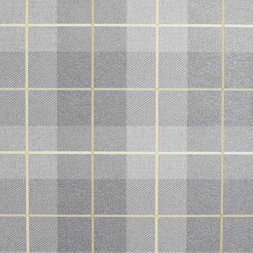 Image of Arthouse Ochre Grey Tartan Check Country Style Wallpaper - Hard Wearing Vinyl - Vintage - Bedroom - Kitchen - Hallway - Livingroom - Office Study - Bathroom - Dining - Full Roll 10.05m x 53cm 299000