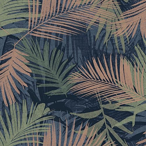 Image of Boutique Blue/Green Tropical Jungle Glam Wallpaper