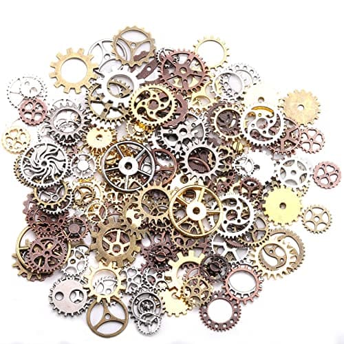 Image of DAHI 200g Jewelry Cogs Steampunk Cogs Charms Cog Charms Pendant Accessories Assorted Antique Steampunk Craft For Necklace Bracelet (Mixed Color)