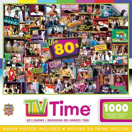 Image of MasterPieces TV Time Puzzles Collection - 80s Shows 1000 Piece Jigsaw Puzzle