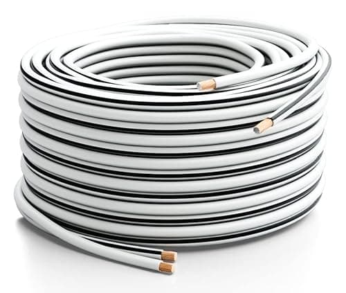 Image of Auline 10m White 2x 2.5mm2 Speaker Cable Wire 79 Strand Audio HiFi Car 14AWG