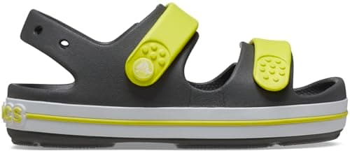 Image of Crocs Unisex Kids Sandal, Crocband Cruiser Sandal T, Slate Grey/Acidity, 4 UK Child