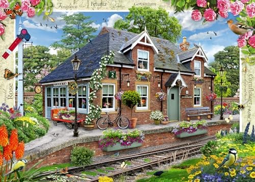 Image of Ravensburger Country Cottage Collection No.13 Railway Cottage 1000 Piece Jigsaw Puzzles for Adults and Kids Age 12 Years Up