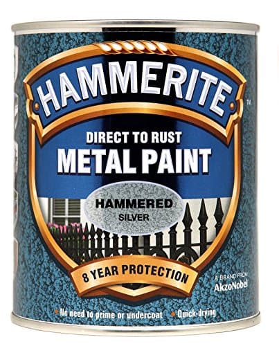 Image of New 2015 Hammerite Hammered Direct to Rust Metal Paint Silver 750Ml