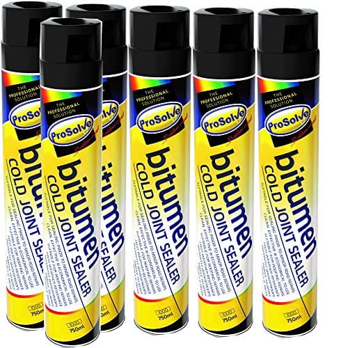 Image of Prosolve Bitumen Cold Joint Seal Spray Tarmac Roof Gutter Repair Pot Hole Sealer - 6 Pack
