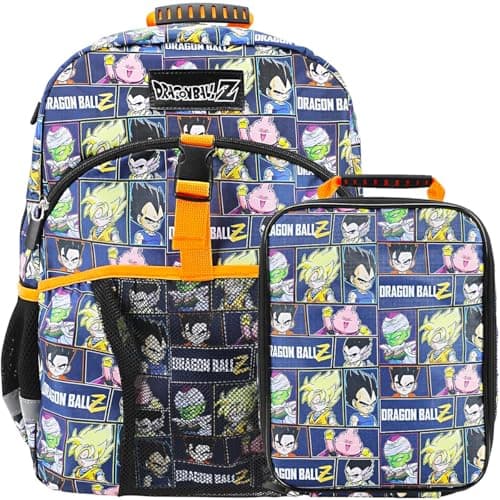 Image of 16" Backpack & Lunch Box Set For School And Travel, Dragon Ball Super Saiyan, 16"H x 12"W x 5"D