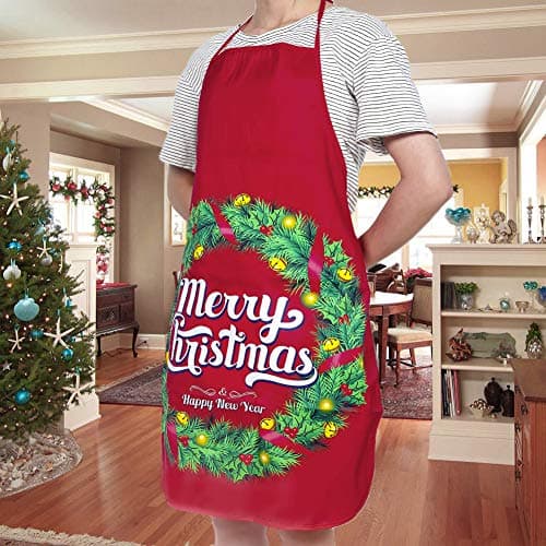Image of Christmas Aprons for Women Men Cartoon Kitchen Aprons Santa Snowman Elk Adult Pinafore Merry Christmas Sign Dinner Party Apron Decor Novelty Aprons for Xmas Restaurant House Kitchen Cooking Baking BBQ