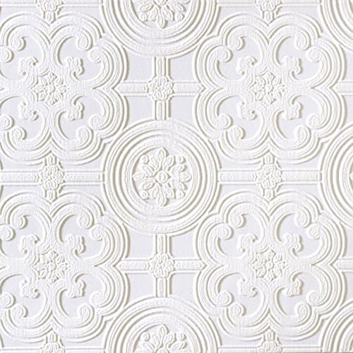 Image of Brewster RD80029 Egon Textured Vinyl Wallpaper, Paintable,White, 20.9x2x2