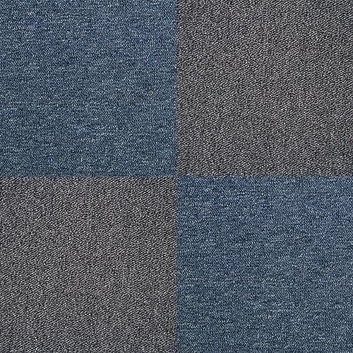 Image of Carpet Tiles 40 x Charcoal Black & Storm Blue 10 Metres Squared Heavy-Duty Commercial Hard-Wearing Domestic Flooring Premium Office Home 50cm x 50cm MonsterShop