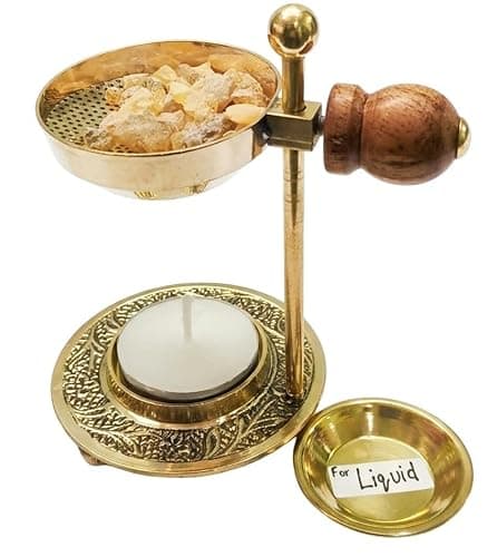 Image of Incense Oil and Frankincense Resin Burner with Adjustable Design, Candle Heated or Charcoal Free, Home Fragrance and Decor, Temple & Prayer