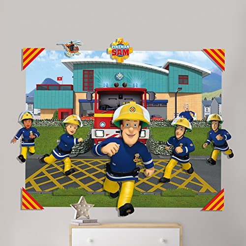 Image of Fireman Sam 3D Pop Out Wall Decoration, Paper/Card, Multi-Colour, 152 x 1 x 121 cm