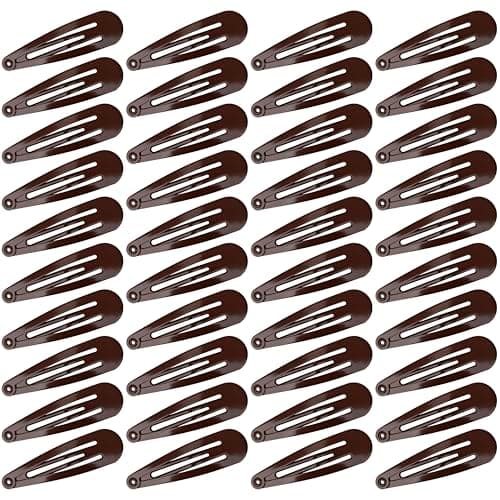 Image of XCZYN Hair Clips Women Black Metal Snap Clips 2 inch Barrettes for Kids and Girls Hair Styling Accessories (Dark Brown, 40 Pcs)