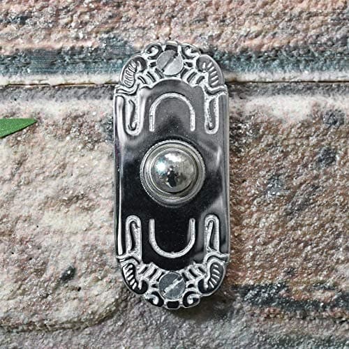 Image of Black Coutnry Metal Works Mackintosh Ornate Bell Push - Bright Chrome