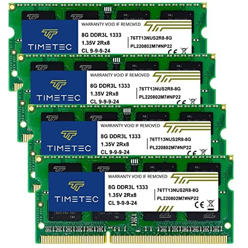 Image of Timetec Hynix IC 8GB Kit (2x4GB) DDR3 1333MHz PC3-10600 Unbuffered Non-ECC 1.5V CL9 2Rx8 Dual Rank 204 Pin SODIMM Laptop Notebook Computer Memory RAM Module Upgrade (32GB Kit(4x8GB))