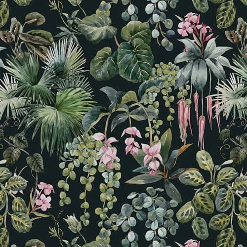 Image of Timeet Peel and Stick Wallpaper Tropical Botanical 41CMX3M Dark Green Leaf Self Adhesive Wallpaper Vinyl Wrap Waterproof Sticky Back Wallpaper for Bedroom Living Room Wall Cabinet Shelf