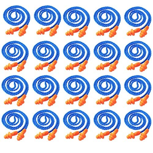 Image of AOUTACC 50 Pack Silicone Ear Plugs,Reusable Corded Hearing Protection Earplugs for Sleeping Shooting Snoring Swimming Construction Work