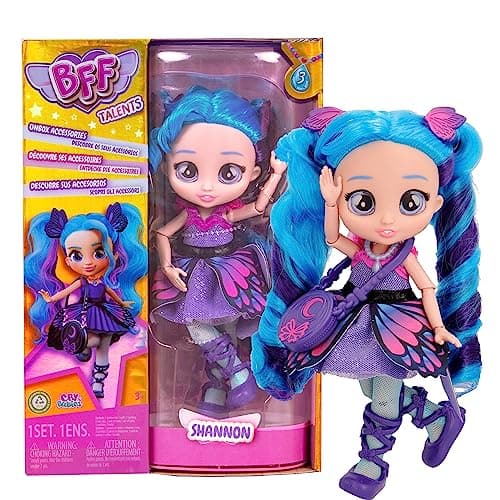 Image of BFF by Cry Babies Shannon - Collectible Fashion Doll with Long Hair, Fabric Clothes and 9 Accessories-Gift Toy for Girls and Boys +3 Years