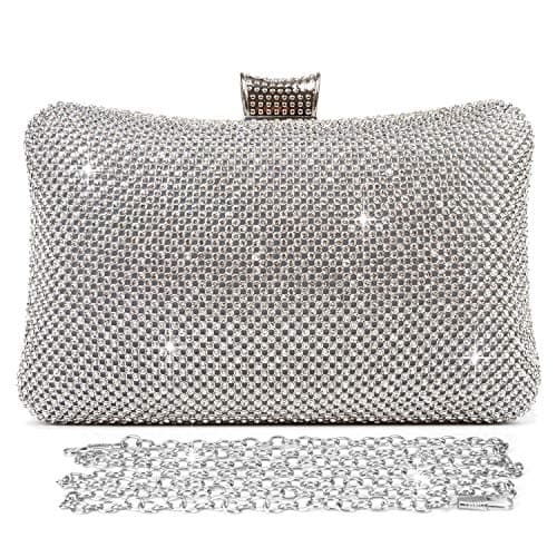 Image of BAIGIO Women's Clutches Diamante Silver Gold Clutch Bag for Wedding Party Sparkly Rhinestone Evening Bag Ladies Handbag