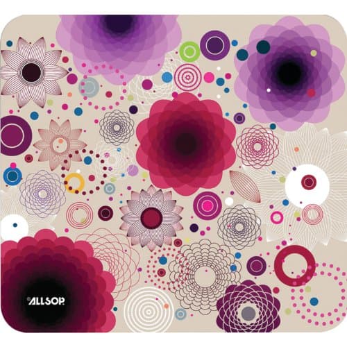 Image of Allsop Mouse Pad, Retro Floral (30594),Black,9"*7"