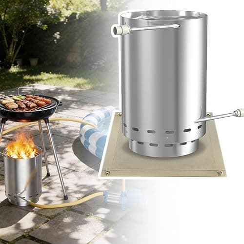 Image of SAILUN Wood Fired Pool Heater Stainless Steel Fire Barrel Pool Heater with Heating Coil, 32/38mm Hose Connections Outdoor Pool Stove for Above Ground Swimming Pools & Garden Pools