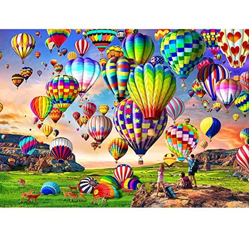 Image of HUADADA Jigsaw Puzzles 1000 Pieces for Adults Hot Air Balloon Puzzle Educational Games Home Decoration Puzzle (27.56" x 19.69")…