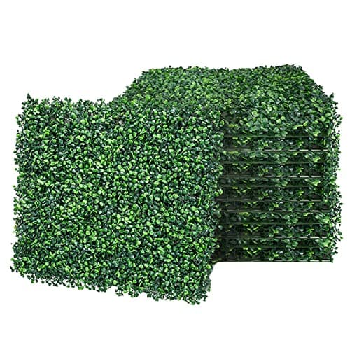 Image of Warmiehomy 6 PCS Artificial Leaves Hedge Panels Hedge Wall Panels Artificial Grass Backdrop Wall 40 X 60cm 4cm Green Grass Wall for Decor Privacy Fence Indoor Outdoor Garden (Drak Green, 6 Pcs)