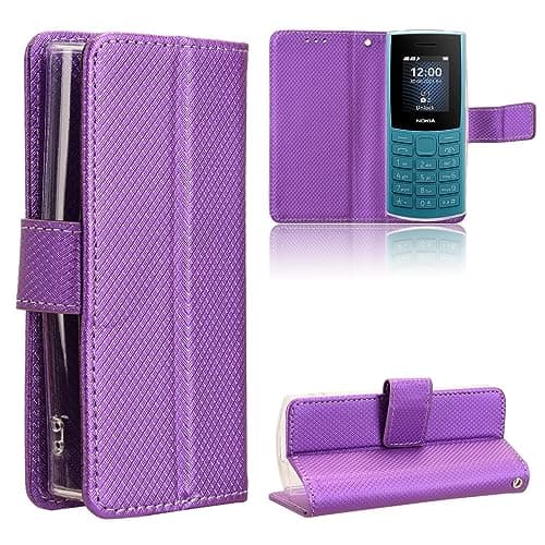 Image of BaiFu Wallet Case for Nokia 105 2G 2023 Case, Wallet Magnetic Cover with Flip Stand, Diamond Leather Phone Case Compatible with Nokia 105 2G 2023, Diamond04